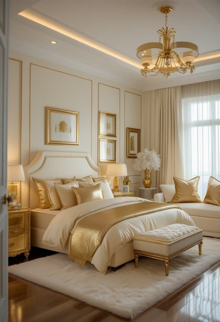 22 Cream and Gold Bedroom Ideas for a Calm and Luxurious Retreat