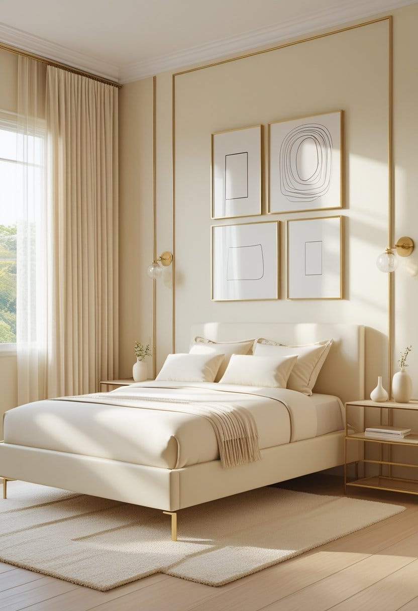 22 Cream and Gold Bedroom Ideas