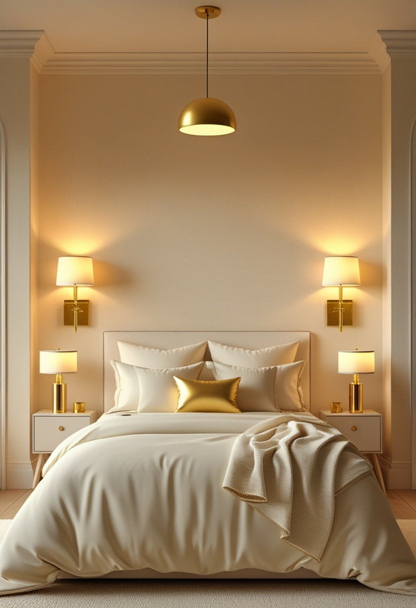 22 Cream and Gold Bedroom Ideas