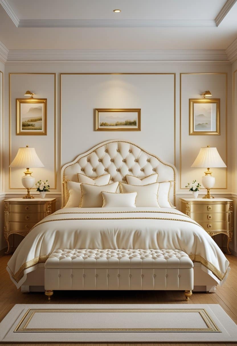 22 Cream and Gold Bedroom Ideas